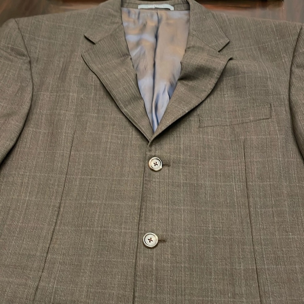 Hickey Freeman for Nordstrom subtle brown windowpane / plaid blazer
